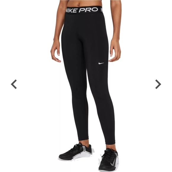 Nike Women's Pro Mid-Rise Mesh-Paneled Leggings - Picture 1 of 8